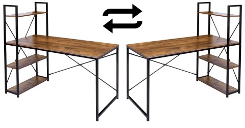 Biurko industrialne loft Trosa Rustic postarzany dąb