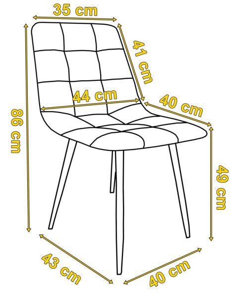 Krzesło welurowe DENVER velvet niebieskie