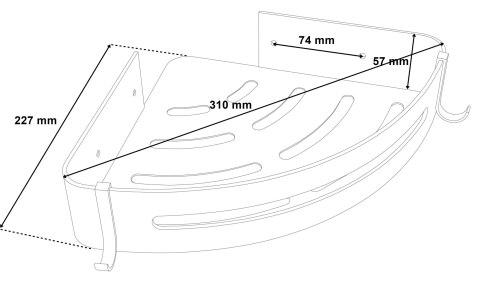 Półka Myzea srebrny mat do łazienki kuchni