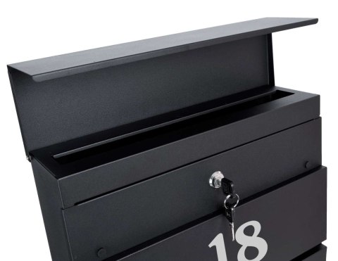 Skrzynka pocztowa na listy Vidar czarna z napisami