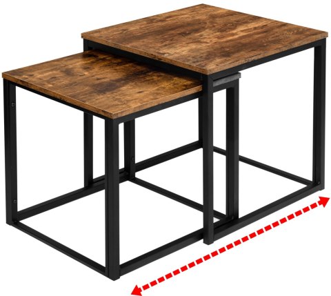 Stoliki kawowe loft PRAVEN RUSTIC postarzany dąb