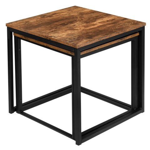 Stoliki kawowe loft PRAVEN RUSTIC postarzany dąb