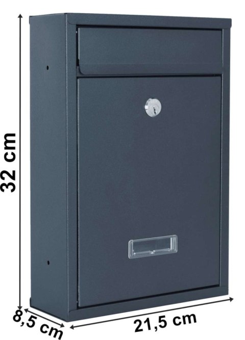 Skrzynka pocztowa na listy Gustav antracyt z napisami