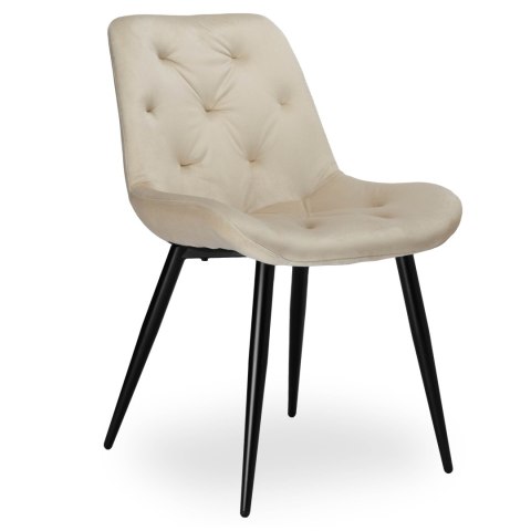 Krzesło ELIOT VELVET tapicerowane beżowy aksamit