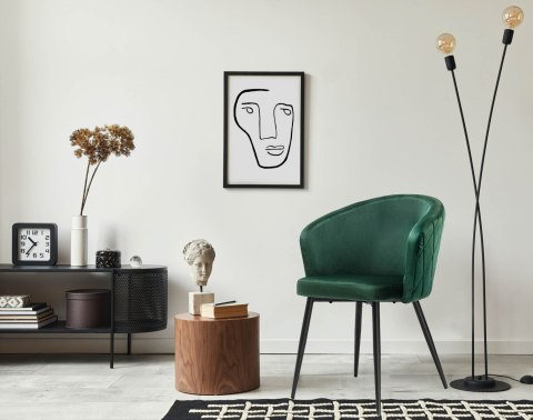 Krzesło welurowe HAMPTON VELVET ciemnozielone