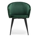 Krzesło welurowe HAMPTON VELVET ciemnozielone