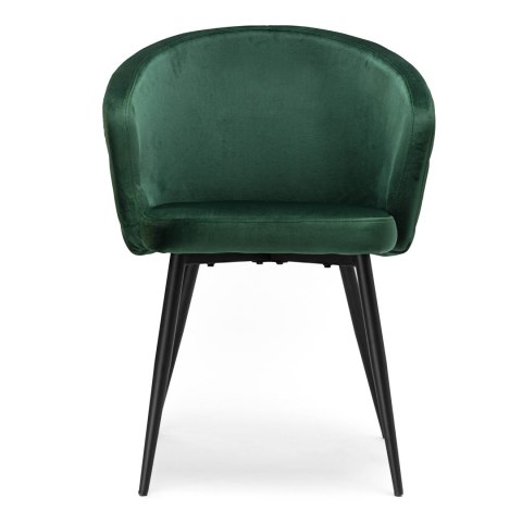 Krzesło welurowe HAMPTON VELVET ciemnozielone