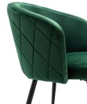 Krzesło welurowe HAMPTON VELVET ciemnozielone