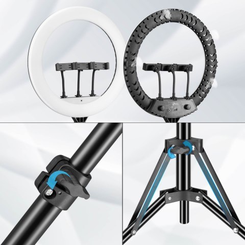 Lampa pierścieniowa LUMO LED RGB ring do filmów zdjęć makijażu