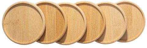Zestaw 6 bambusowych podkładek kubki EMERALD