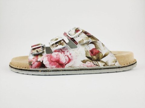 ABAT ROZM. 37 W PIWONIE Klapki damskie, trzy paski regulowane sprzączkami