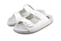 ABAT ROZM. 45 BIAŁE Klapki damsko-męskie, dwa paski regulowane sprzączkami