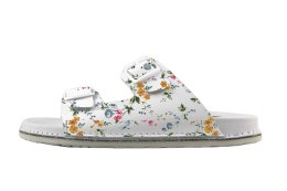 ABAT ROZM. 40 BIAŁE Klapki damsko-męskie, dwa paski regulowane sprzączkami