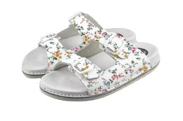 ABAT ROZM. 45 BIAŁE Klapki damsko-męskie, dwa paski regulowane sprzączkami