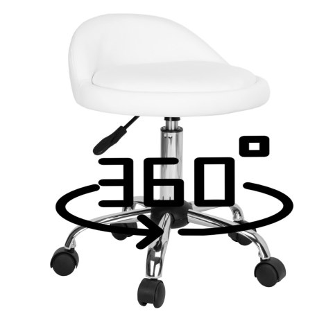 Taboret kosmetyczny fryzjerski LOMO biały