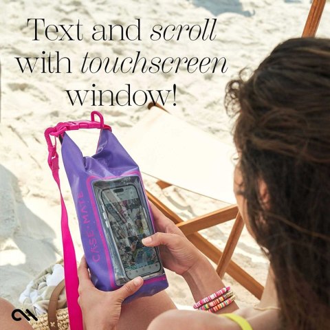 Case-Mate Waterproof Mini Phone Bucket Dry Bag - Wodoodporna torebka z kieszenią na telefon do 7" (Purple Paradise)