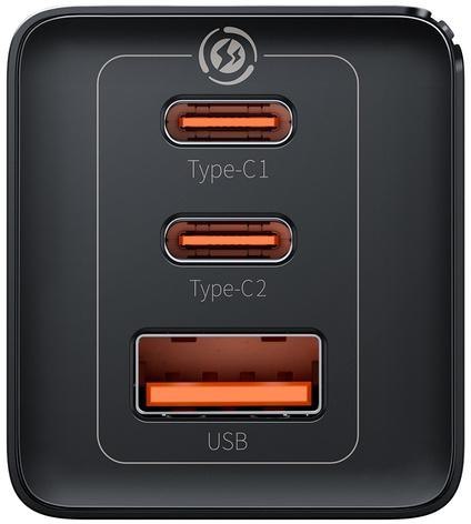 Ładowarka sieciowa Baseus GaN 5 Pro CCGP120201 65W 1x USB-A 2x USB-C PD 3.0 QC 4.0 + kabel USB-C