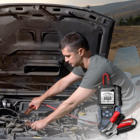 Qoltec Cyfrowy tester akumulatora z wyświetlaczem LCD | 12V | 24V | 3Ah-250Ah