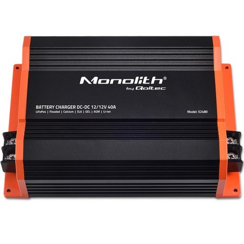 Qoltec Ładowarka Monolith DC-DC do dodatkowego akumulatora LiFePO4 AGM GEL 12V - 12V | 40A | 500W