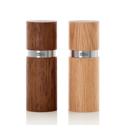 Zestaw młynków do pieprzu i soli Textura XS jasny/ciemny dąb