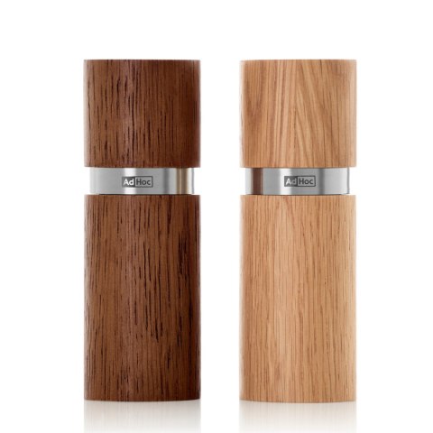 Zestaw młynków do pieprzu i soli Textura XS jasny/ciemny dąb