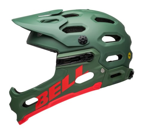 Kask full face BELL SUPER 3R MIPS matte dark green infrared roz. S (52-56 cm) (WYPRZEDAŻ -60%)