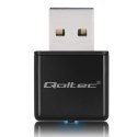 Qoltec Karta sieciowa zewnętrzna | Ultra szybki mini adapter NANO Wi-fi | Standard N | USB 2.0 | 300Mb/s | 2.4GHz