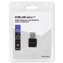 Qoltec Karta sieciowa zewnętrzna | Ultra szybki mini adapter NANO Wi-fi | Standard N | USB 2.0 | 300Mb/s | 2.4GHz