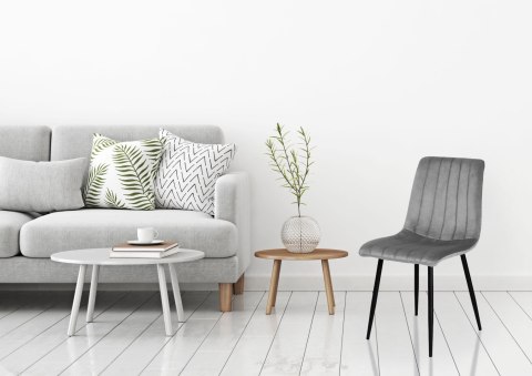 Krzesło FRESNO VELVET tapicerowane grafitowy aksamit