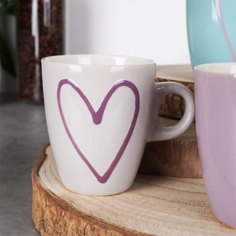 Zestaw Kubki na Kawę Herbatę Kakao Ceramiczne Serca ORION 210 ml 4 szt.