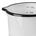Garnek Kubek z Miarką Wylewką Emaliowany Biały Solidny Trwały ORION 1,2 L