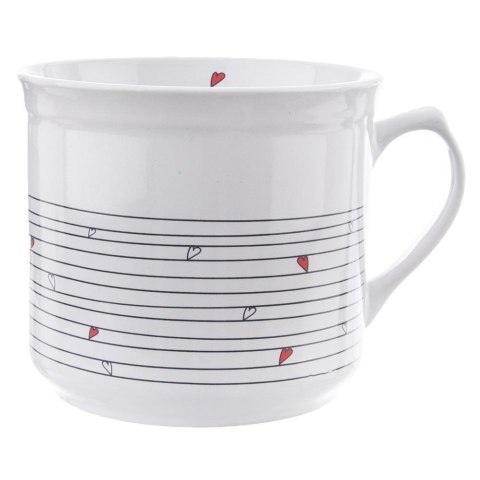 Kubek z Woreczkiem na Herbatę Zioła Ceramiczny Biały Serce ORION 700 ml