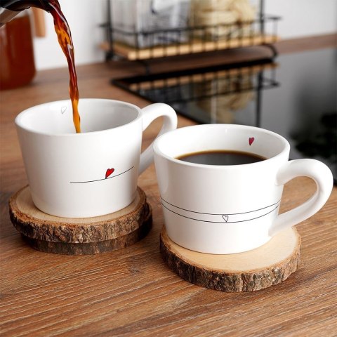 Kubki Ceramiczne Serduszka Dekoracyjne Ozdobne ORION 200 ml 2 szt.
