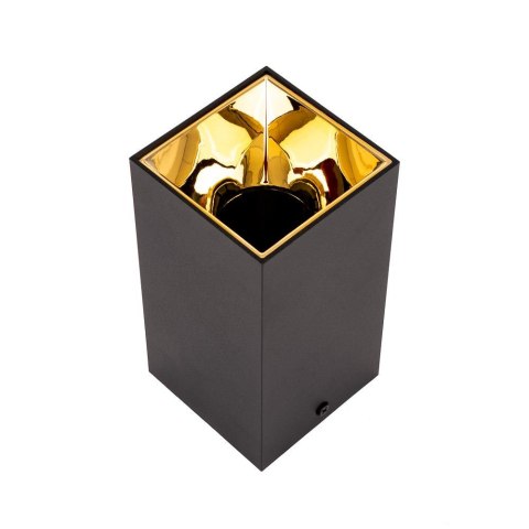 Oprawa sufitowa V-TAC GU10 kwadrat natynkowa czarny+złoto 74x74x140mm VT-882SQ 3 lata gwarancji