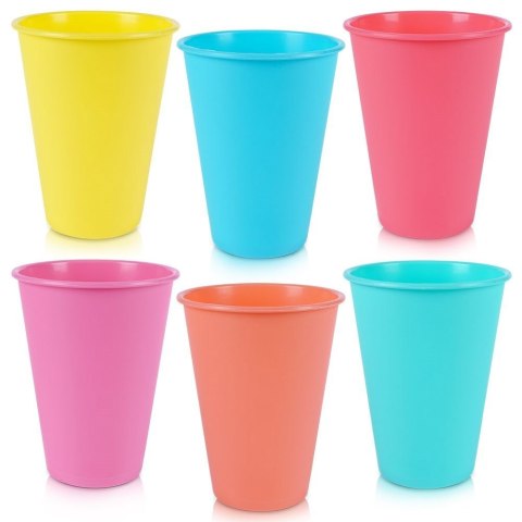 Kubki Plastikowe 400 ml 6 Szt. ORION Wielorazowe Kolorowe