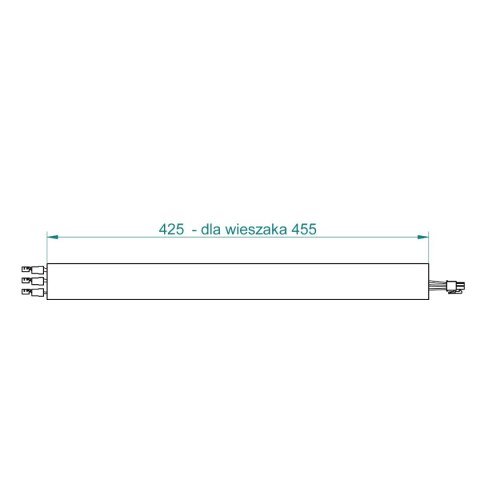 FAMED 455 mm Rura montażowa do lamp SOLIS, 276-295 cm, sufitowa lub ścienna