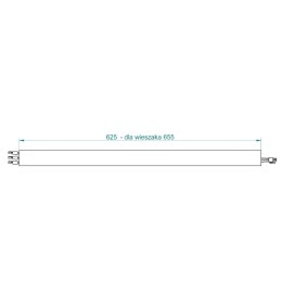 FAMED 655 mm Rura montażowa do lamp SOLIS, 296-315 cm, sufitowa lub ścienna
