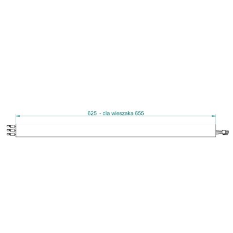FAMED 655 mm Rura montażowa do lamp SOLIS do pomieszczeń o wysokości 296-315 cm