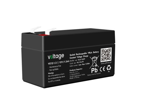 Akumulator AGM Voltage 12V 1,2Ah VE12-1.2 (Żywotność 6-9 lat)