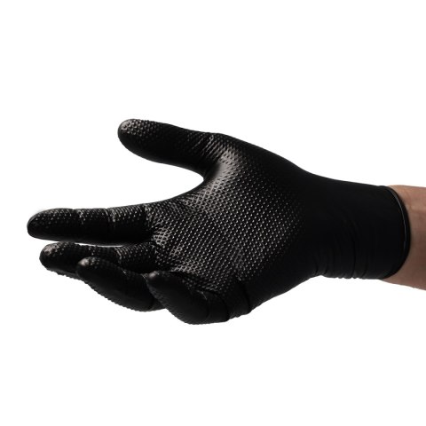 VELO STRONG GRIP XL CZARNE Rękawice nitrylowe robocze z gripem, 50 szt.