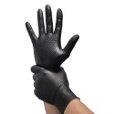 VELO STRONG GRIP M CZARNE Rękawice nitrylowe robocze z gripem, 50 szt.