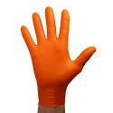 VELO STRONG GRIP M POMARAŃCZOWE Rękawice nitrylowe robocze z gripem, 50 szt.