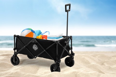 Wózek ogrodowy plażowy składany WAGEN czarny