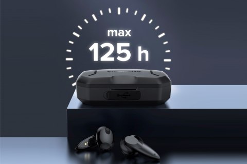 Bezprzewodowe słuchawki douszne z power bankiem Kruger&Matz M6 - kolor biały