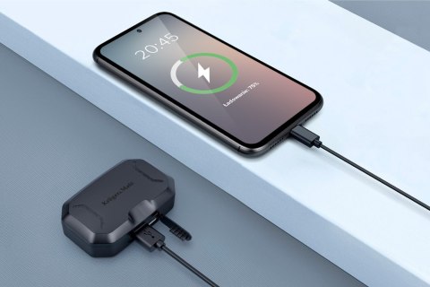 Bezprzewodowe słuchawki douszne z power bankiem Kruger&Matz M6 - kolor czarny