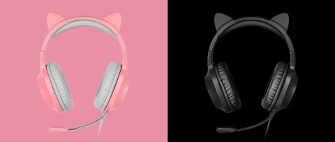 Gamingowe słuchawki nauszne dla dzieci Kruger&Matz Gamer Kids, kolor różowy