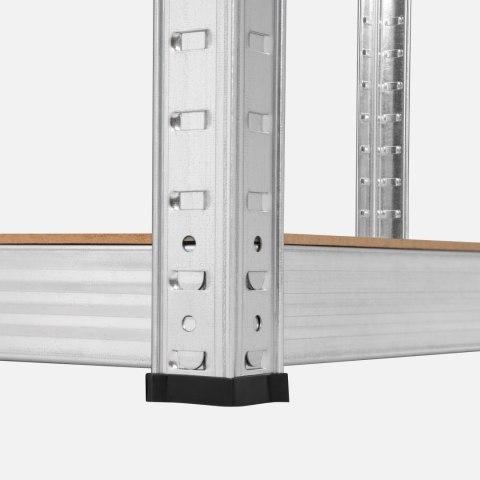 Regał metalowy magazynowy narożny 180x40x70 srebrny Rebel