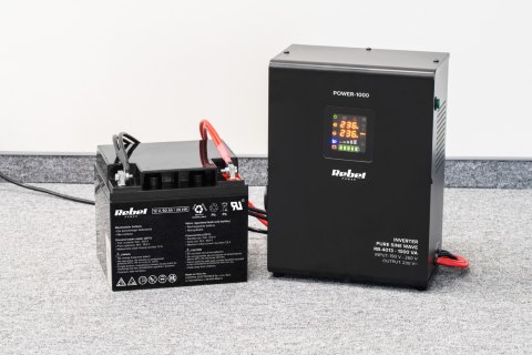 Zasilacz Awaryjny Naścienny Rebel POWER-1000 - przetwornica z czystym przebiegiem sinusoidalnym i funkcją ładowania 12V 230V 100