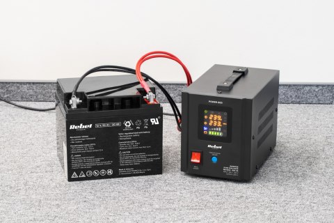 Zasilacz Awaryjny Rebel POWER-800 - przetwornica z czystym przebiegiem sinusoidalnym i funkcją ładowania 12V 230V 800VA/500W