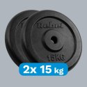 Obciążenie żeliwne zestaw 2x15kg, otwór 31mm, talerz klasyczny, REBEL ACTIVE